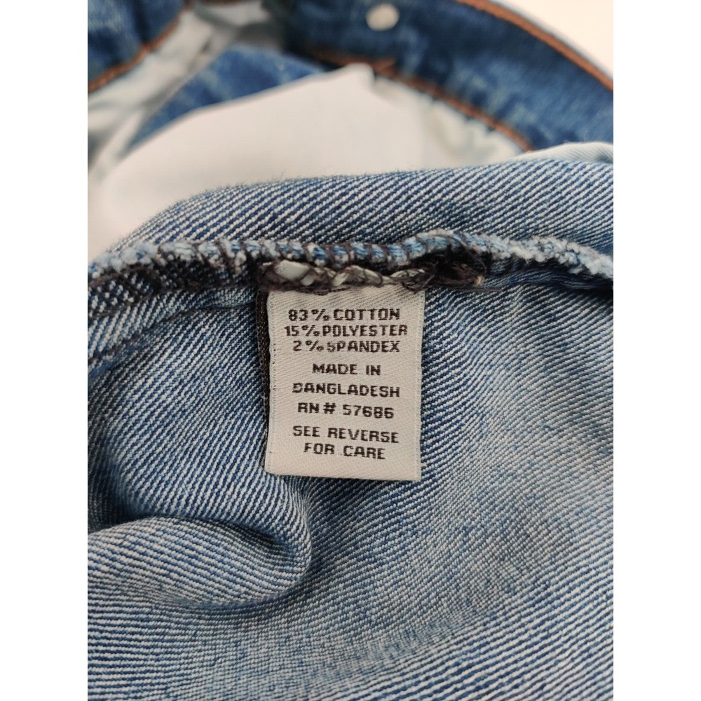 Miss Selfie Womens Medium Wash Cropped Distressed Denim Jean Jacket Large L - Picture 8 of 9